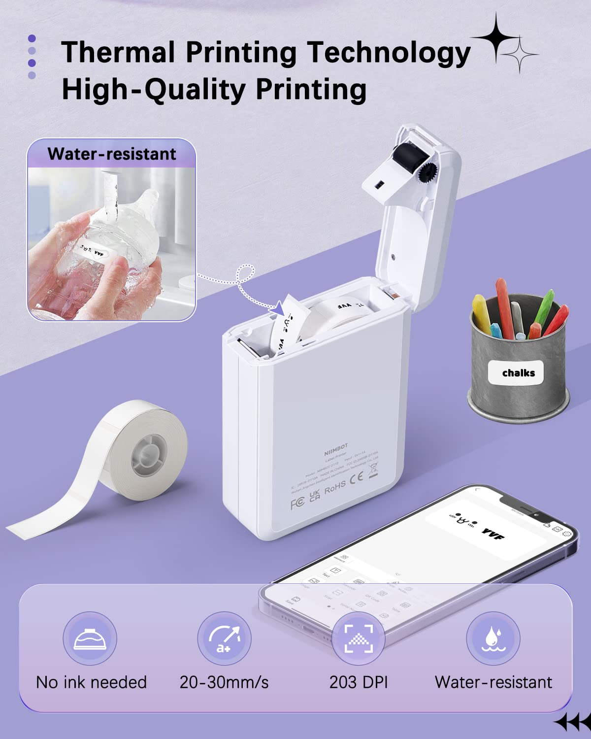  mini handheld color printer (m-brush) wireless bluetooth portable  printer the world's smallest mobile color printer with standard ink  cartridge
