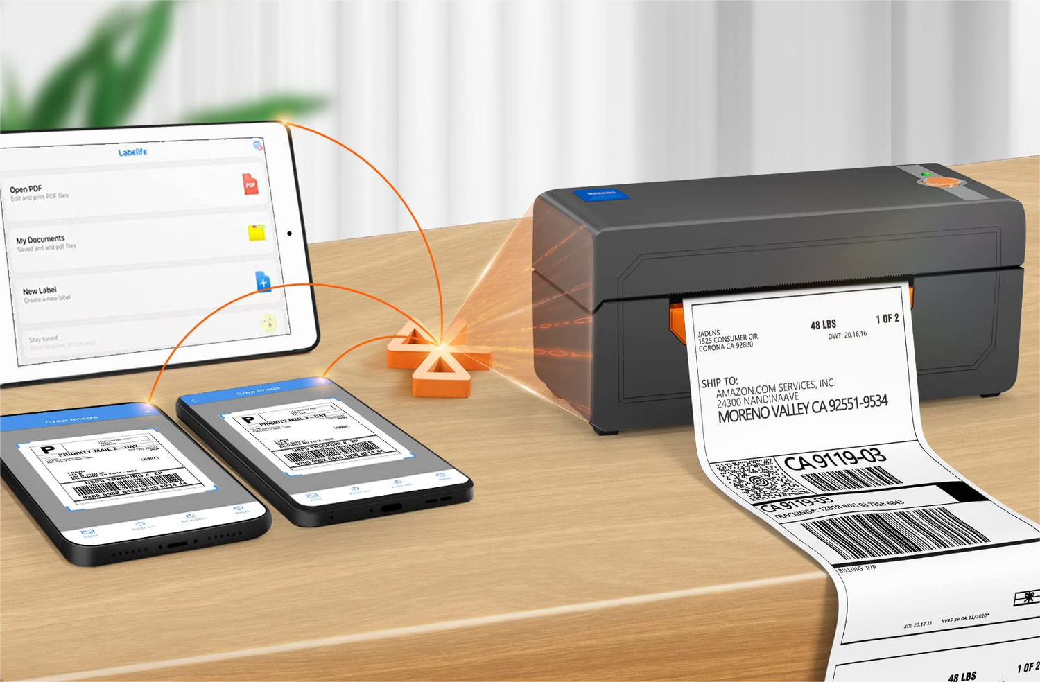 YVF Bluetooth Thermal Shipping Label Printer - Print Label from